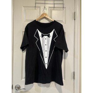 Black Novelty Tuxedo Graphic Tee - Unbranded